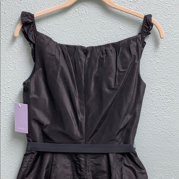 NWT Vera Wang Black Dupioni Silk Dress - Picture 6 of 12